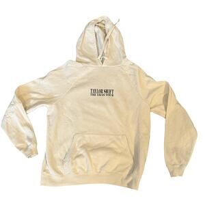 Taylor Swift Eras Tour Hoodie Size Small Cream Graphic Official Pullover Pocket
